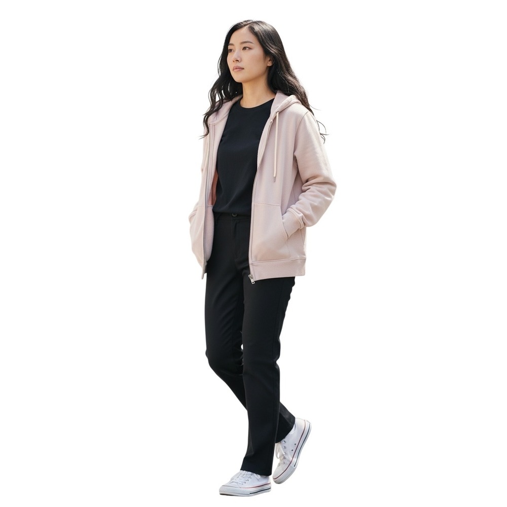 7 For All Mankind Womens Pink French Terry Zip Up Hoodie Sweatshirt Large